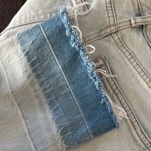 {Ralph Lauren} Two-Tone Frayed Hem Jeans